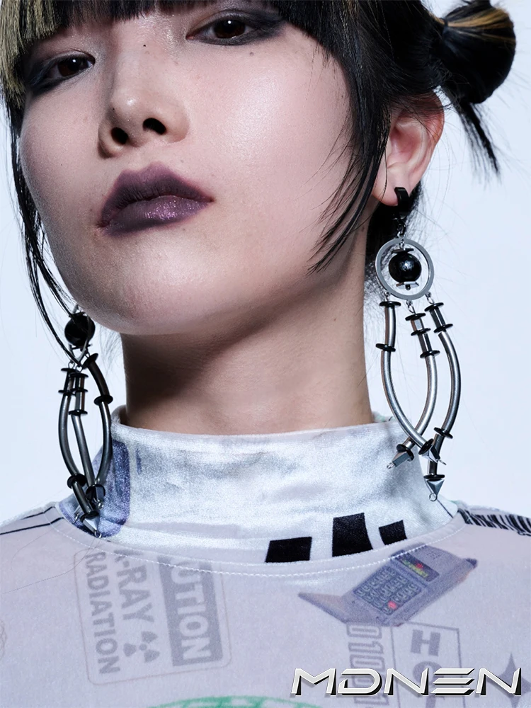 

2024 New Machine Heavy Earrings Cyberpunk Style Men's And Women's Jewelry Party Gifts