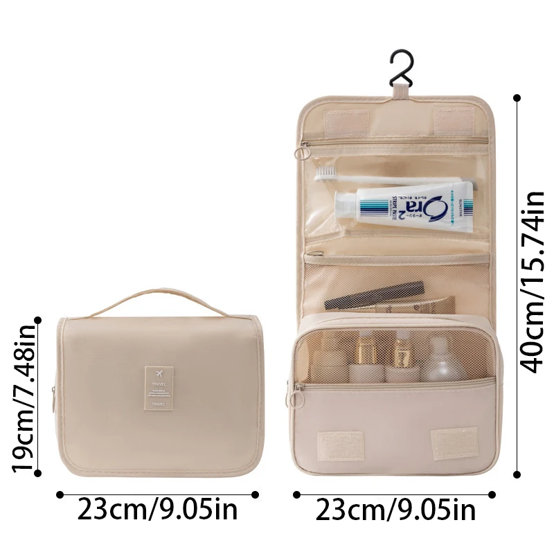 Business Travel Hanging Makeup Bag, Portable Large Capacity Skincare And Makeup Bag, Dry Wet Separation Folding Storage Bag