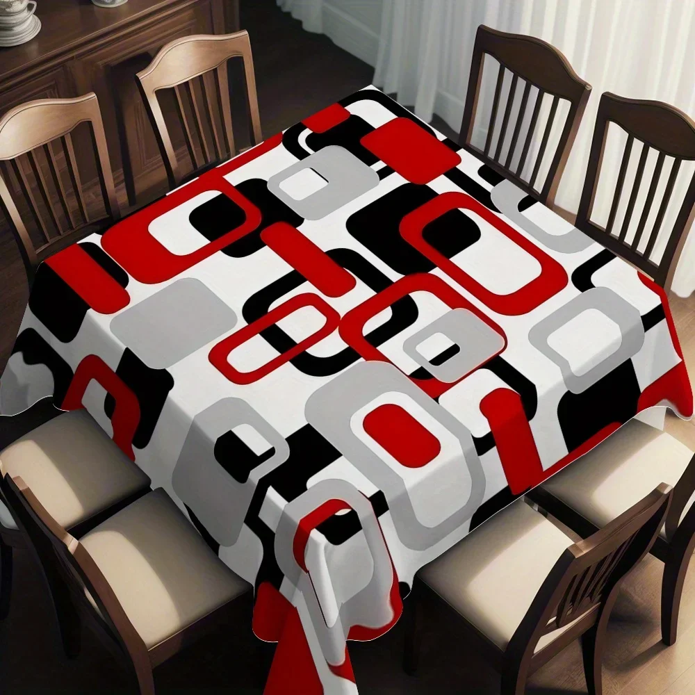 One fashion black and red style series patterned printed square tablecloth, a table decoration itemxzj
