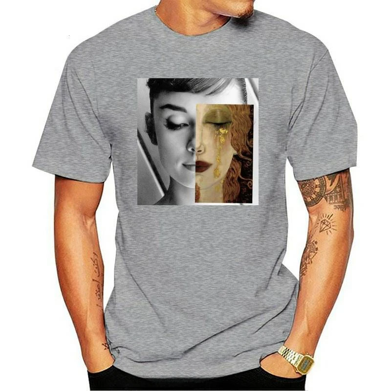 New Gustav Klimt And Hepburn Print Fashion Short Sleeve T-Shirts Women Summer Design T Shirt Casual Streetwear