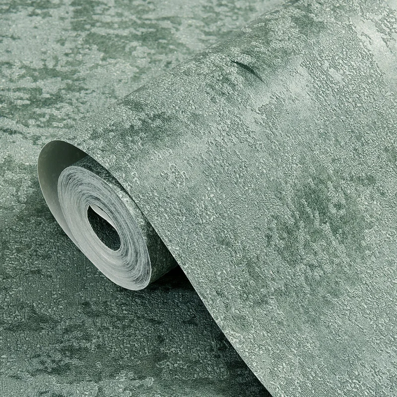 Plain Retro Papel de Parede Verde Diatom Mud Não Auto-adesivo American Retro Sala e Fundo do Quarto