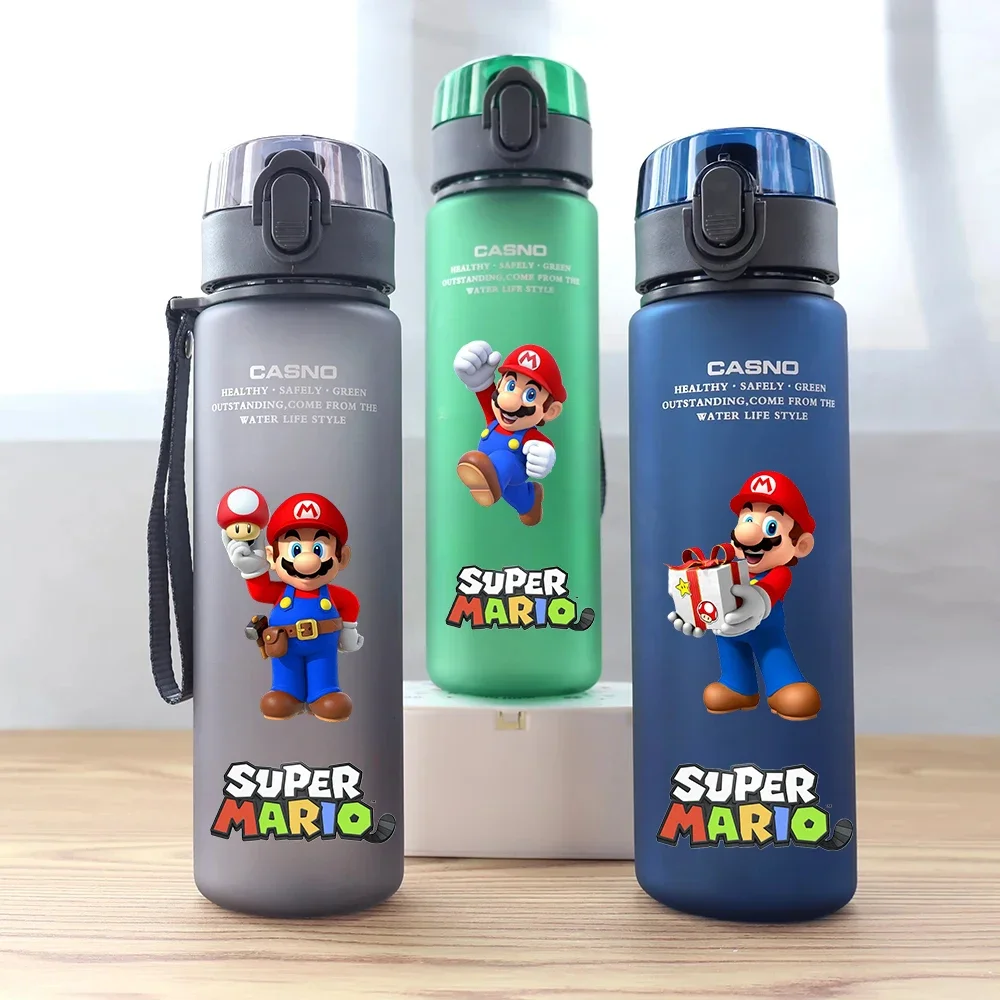 560ML Mario Red Green Blue Black Plastic PcLeak Proof Resistant Outdoor Camping Portable Travel Water Cup Luigi Yoshi Bowser