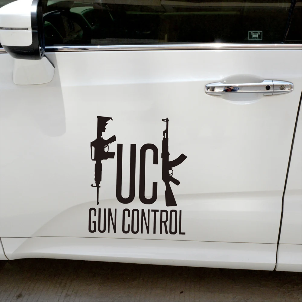32 X 40 CM Gun Control Graphic Front Windshield Decor Stickers Auto Door Customized Decal Sport Styling Motor Car Body Sticker