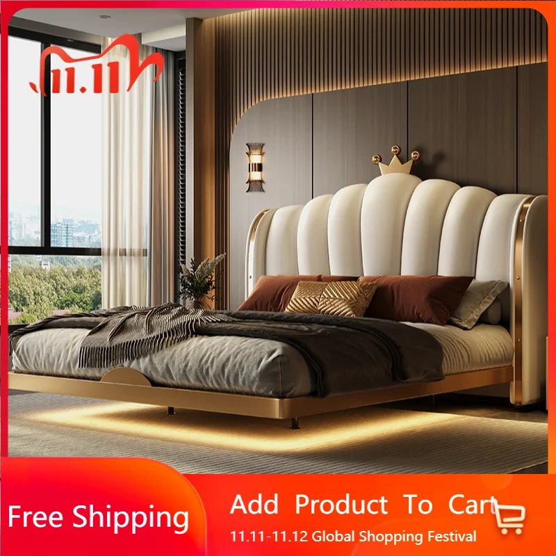 

Корейский роскошный каркас кровати с подвесной короной для девочек, роскошная современная вилла, комбинезонная кровать, королевский салон, размер, роскошная уникальная мебель Muebles