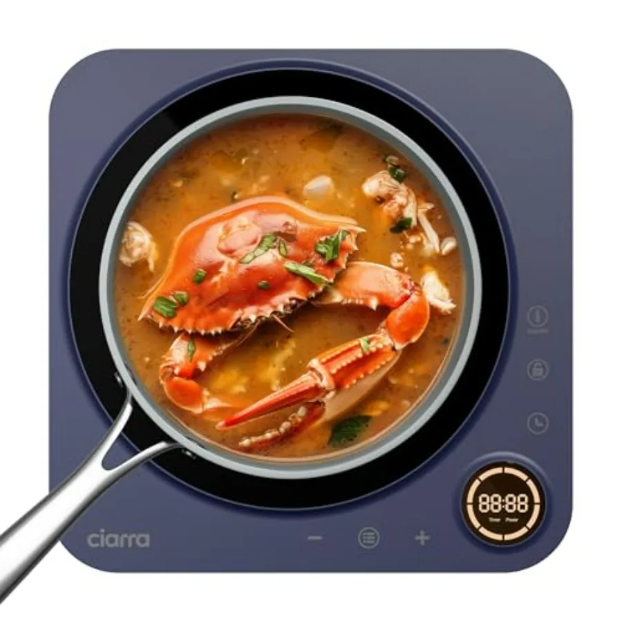 

CATIH1A-M Portable Induction Cooktop Slim Single Electric Countertop Burner with Sensor Touch and Digital Timer Blue