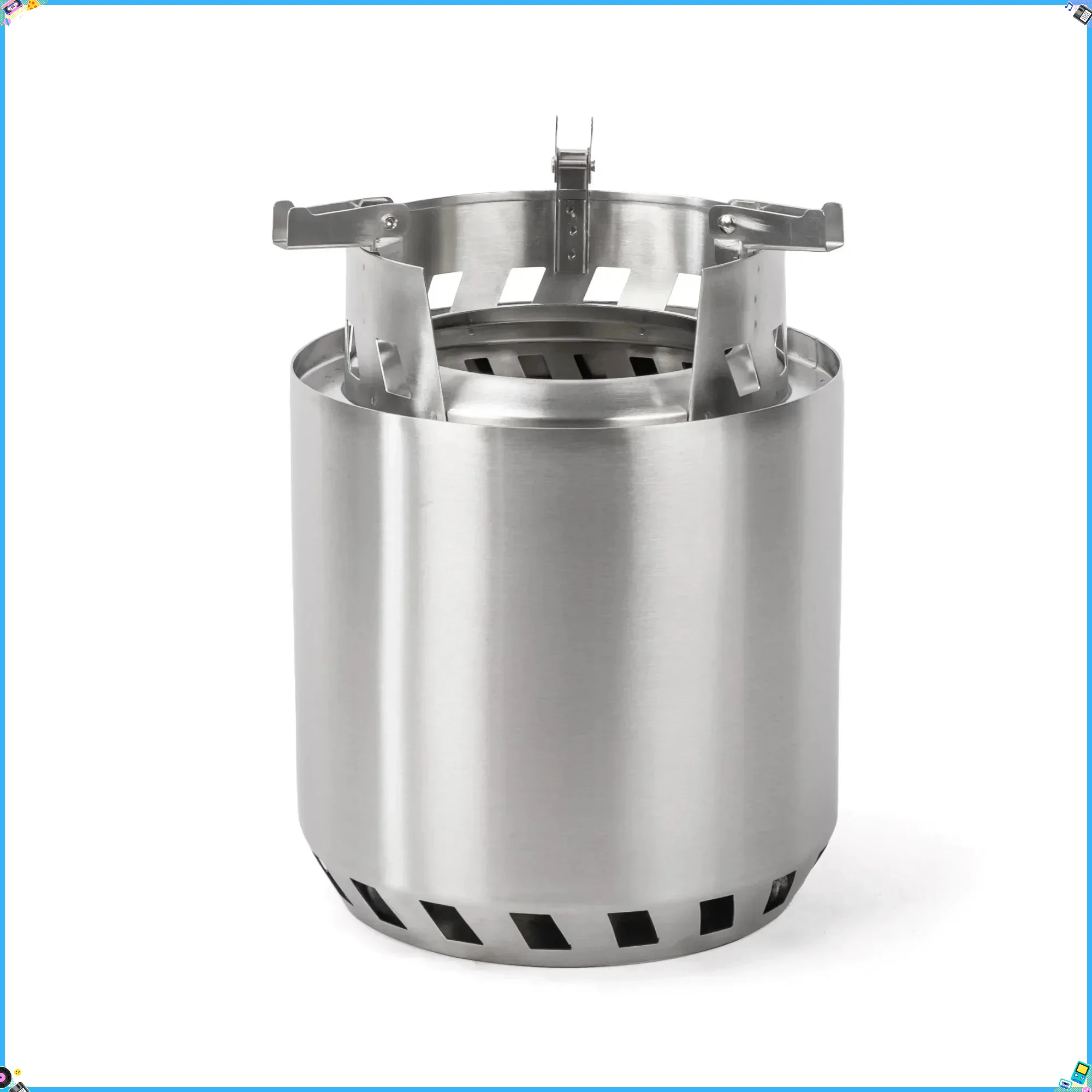 

7''D Stainless Steel Integrated Wood-burning Camp Firepit, bbq grill charcoal grill bbq grill outdoor portable grill