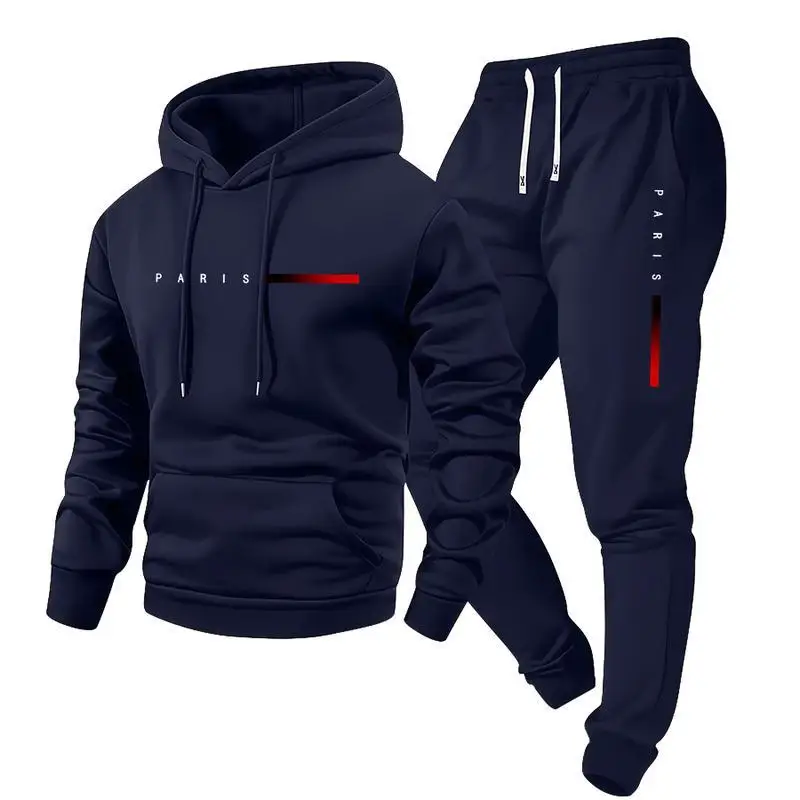 Men's Paris Letter Print Hooded Sweater Elastic Spring Fall Comfortable Fit Sportswear Other Brands Unisex Non-deformable