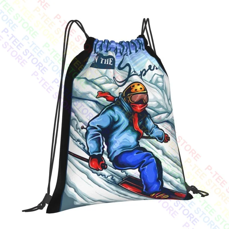 Life Is Better On The Slopes Drawstring Bags Gym Bag School Beach Bag 3d Printing Clothes Backpacks