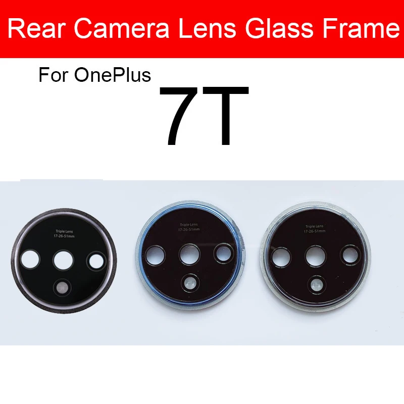 Big Back Camera Glass Lens Cover For Oneplus 1+ 6 6T 7 7T 7Pro 7TPro Rear Camera Glass Lens and Frame Replacement Repair Parts