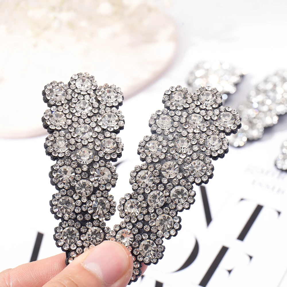 Shine Full Rhinestone Hair Clip Barrettes Duckbill Spinki do włosów dla kobiet Barokowe kryształowe akcesoria do włosów Biżuteria ślubna bankietowa