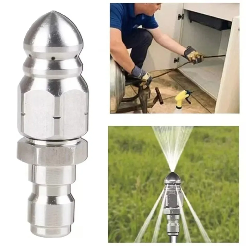 G1/4 "Lavatrice a pressione Ugello per getto fognario Pulizia dello scarico Testa del mouse Ugello per tubo flessibile di scarico a pressione Accessori per il lavaggio