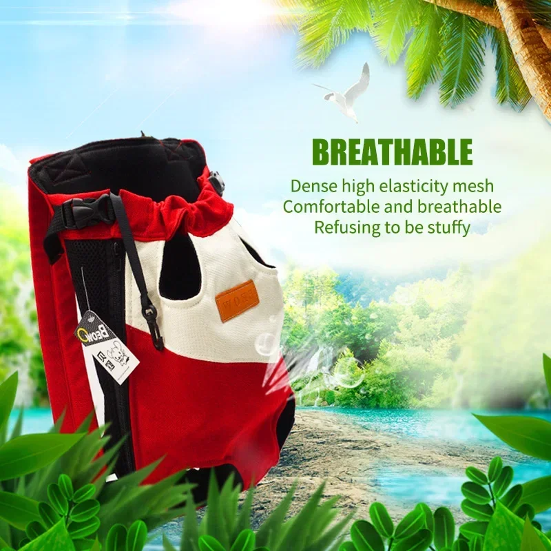 Double Shoulder Breathable Travelling Portable Out Chest Four Feet Backpack Dog Bag Cat Bag