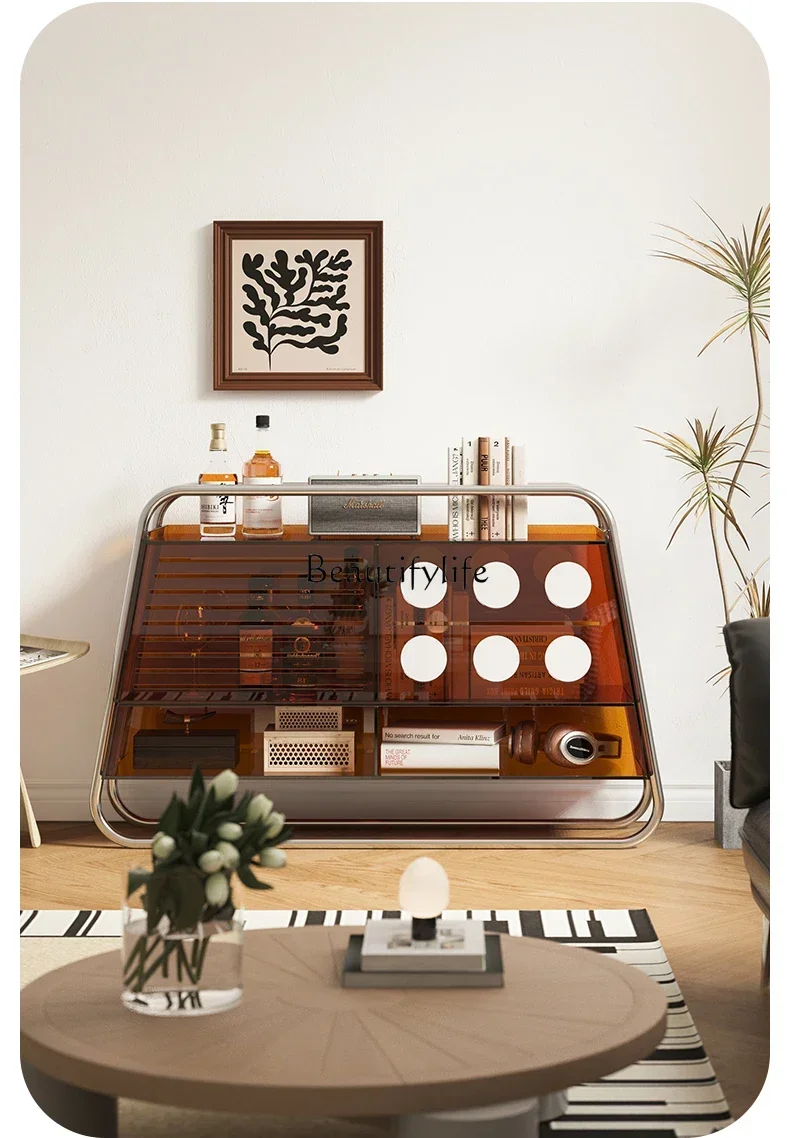 

1yj9 Acrylic medieval dining side cabinet modern simple porch cabinet decorative locker