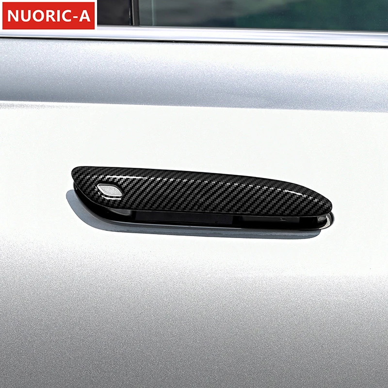

Carbon Fiber Color Door Handle Frame Decoration Cover Trim For Mercedes Benz E Class W214 2024 Car Styling Exterior Accessories