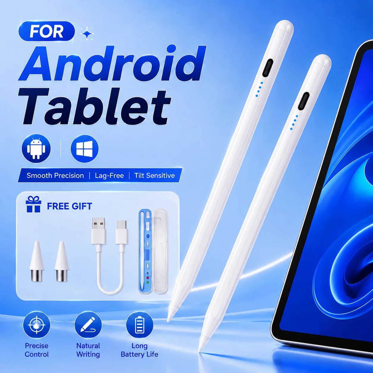 Stylus Pen for Samsung Galaxy Tab Xiaomi Pad 7 6 Huawei Touch Pen for Lenovo P12 Android Tablet Universal Stylus No Bluetooth