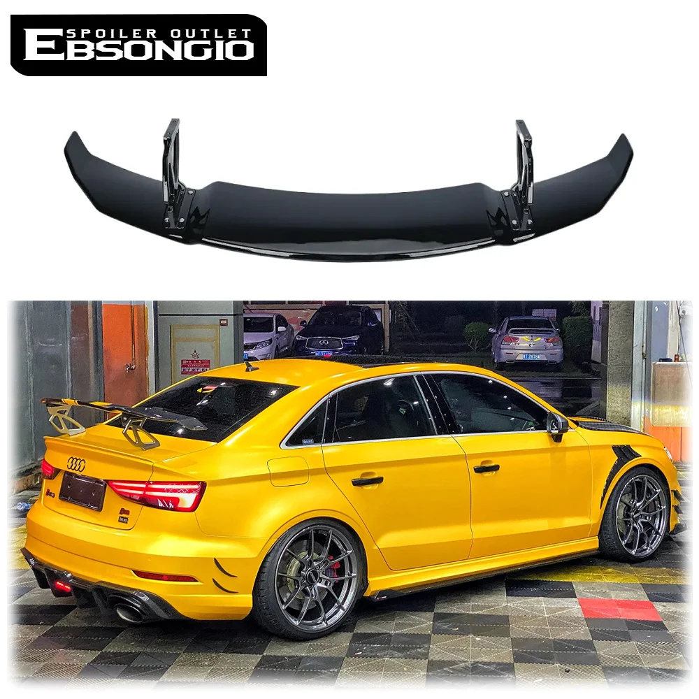 Für 2014-2020 Audi A3 S3 RS3 8V Limousine Glänzend Schwarzer V-Style Duckbill Kofferraumspoiler