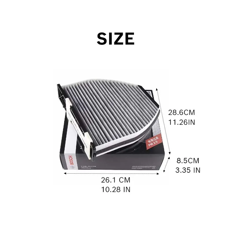 Bosch Activated Cabin Filter AF4038 for Mercedes-Benz AMG GT/GTC/GTR SL450 SL65 CLS550 CLS63AMG SE400 E43AMG C350 C63AMG GLK250