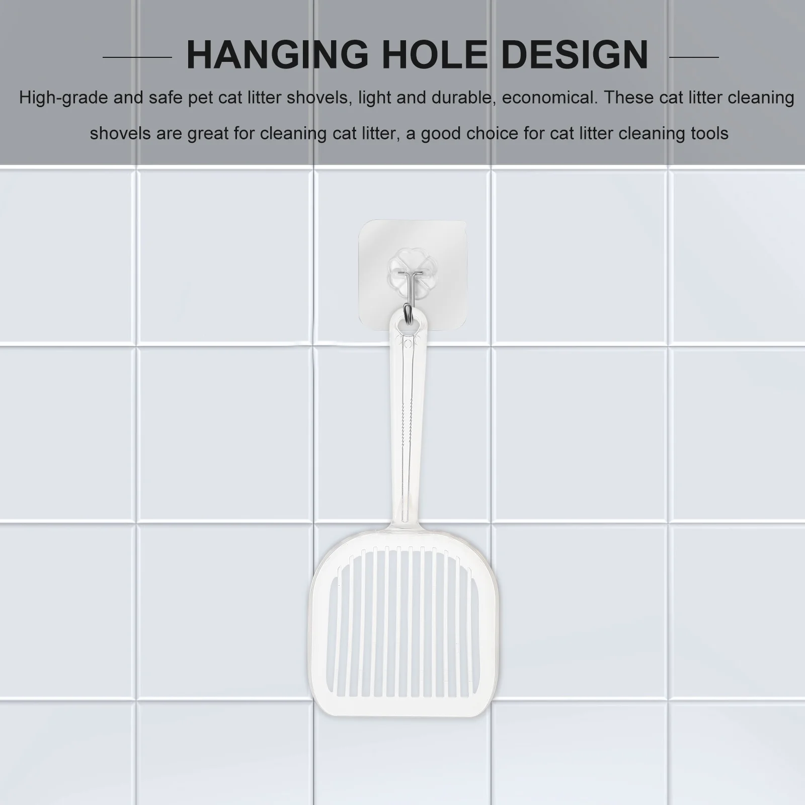 

2Pcs Household Cat Litter Shovel Durable Lightweight Ergonomic Grip Multi-Function Portable Cleaning Scoop Litter Scoop