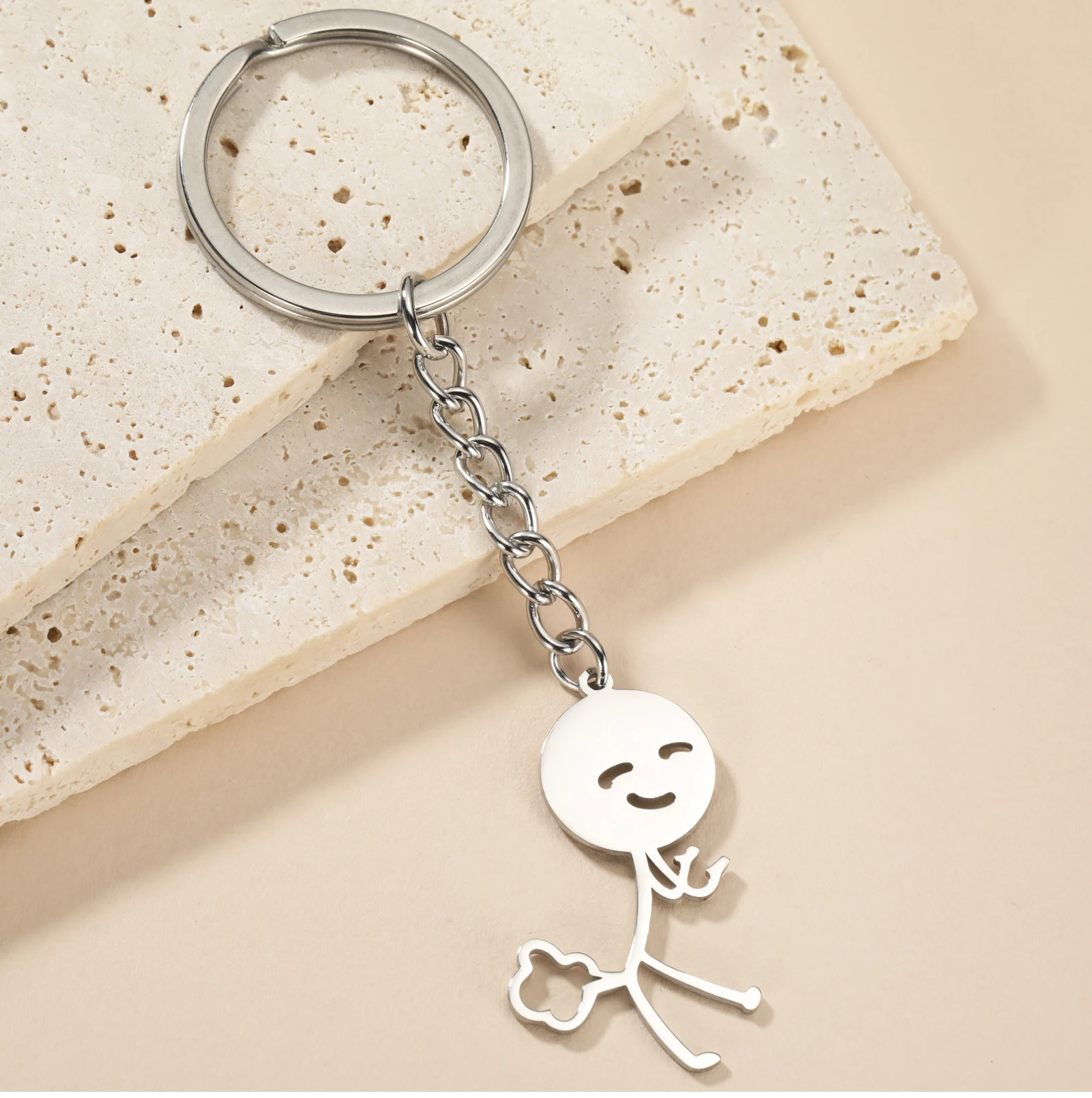 Cooltime Lustige Parodie Furz Stickman Anhänger Schlüsselanhänger Edelstahl Hiphop Schlüsselanhänger für Männer Frauen Schmuck Geschenk Neu In – Detail 20