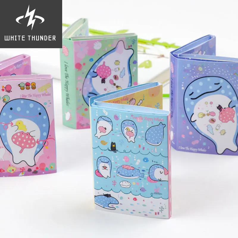 

Kawaii Whale Fish 6 Folding Memo Pad Sticky Notes Paper Craft Bookmark Stationery School Office Supply Notepads