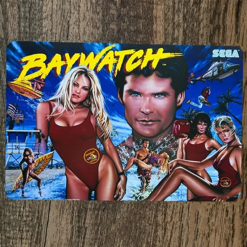 Baywatch  Metal Wall Video Game Arcade Sign