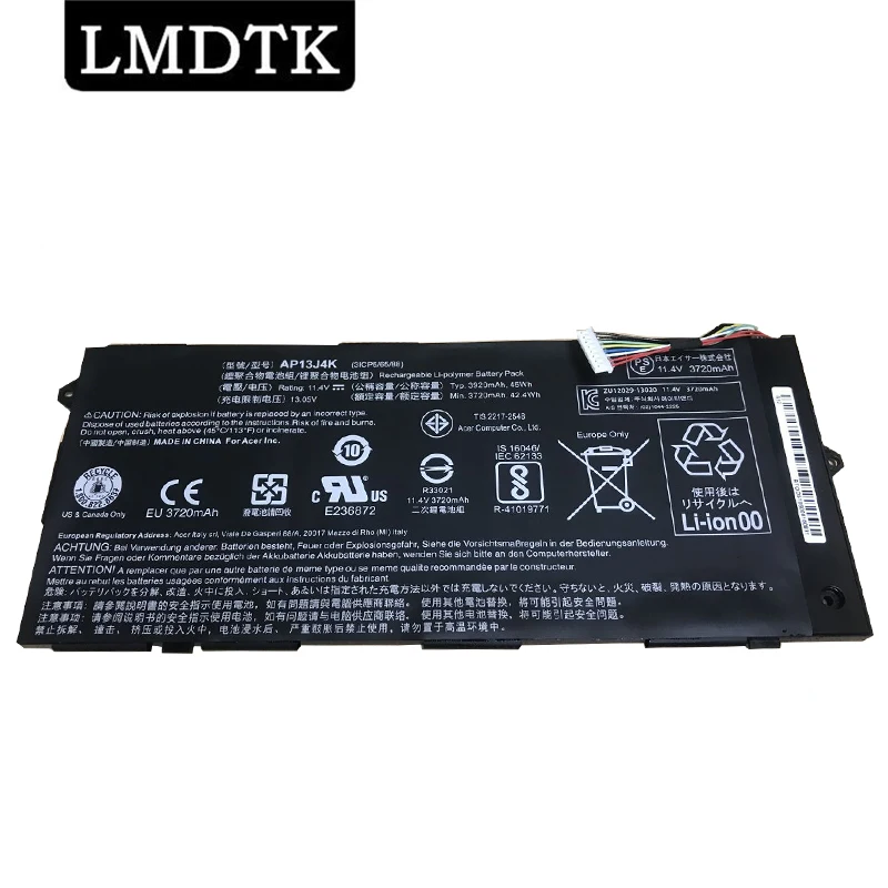LMDTK-batería AP13J4K para portátil, 11,4 V, 45WH, para Acer Chromebook C720, C720P, C740, C720-2844, C740-C5U9, AP13J3K, nueva