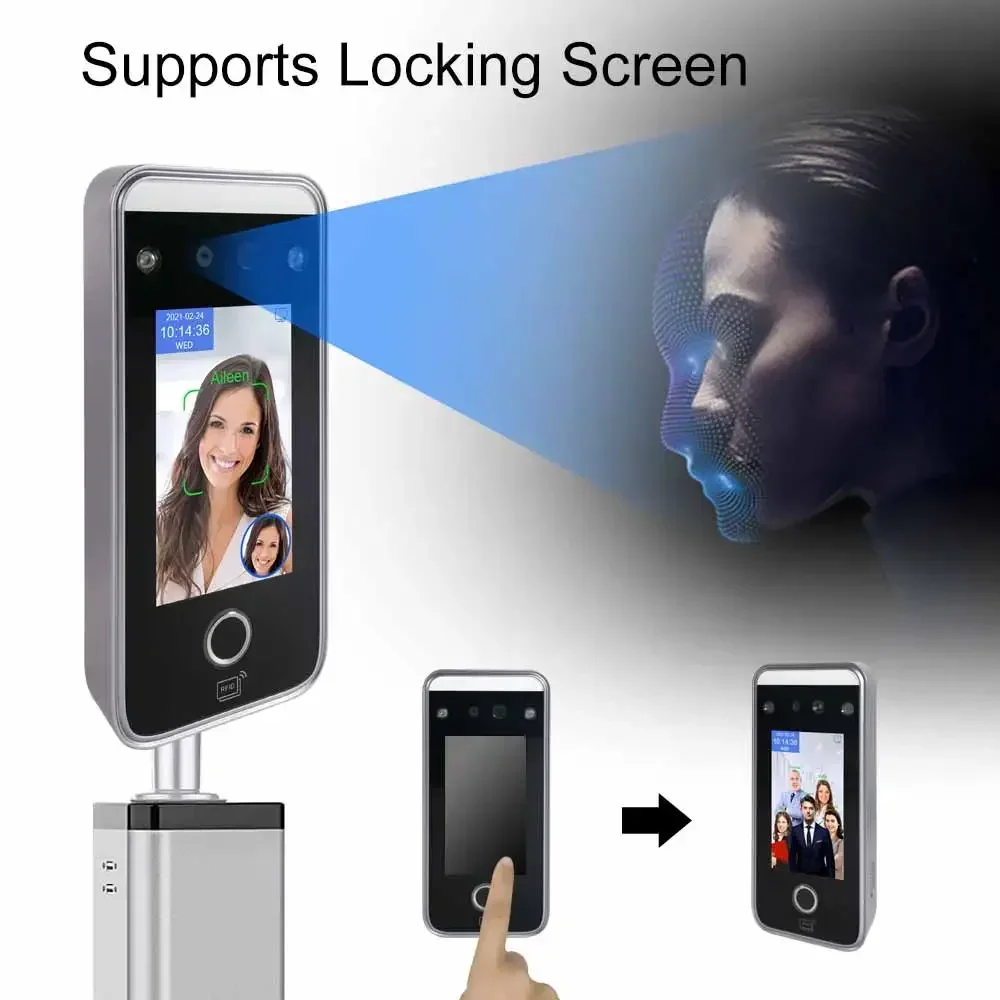 Telegram SMS Cloud Software قارئات بطاقات rfid نظام التحكم في الوصول إلى الباب ببصمة الإصبع البيومترية للوجه