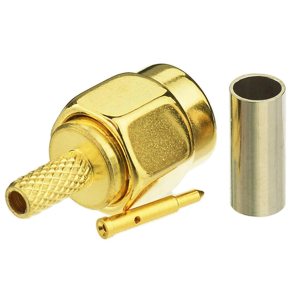 100Pcs SMA Male Plug Bulkhead Crimp RG316 RG174 LMR100 Cable RF Coaxial Connector Wire Terminals 50ohm