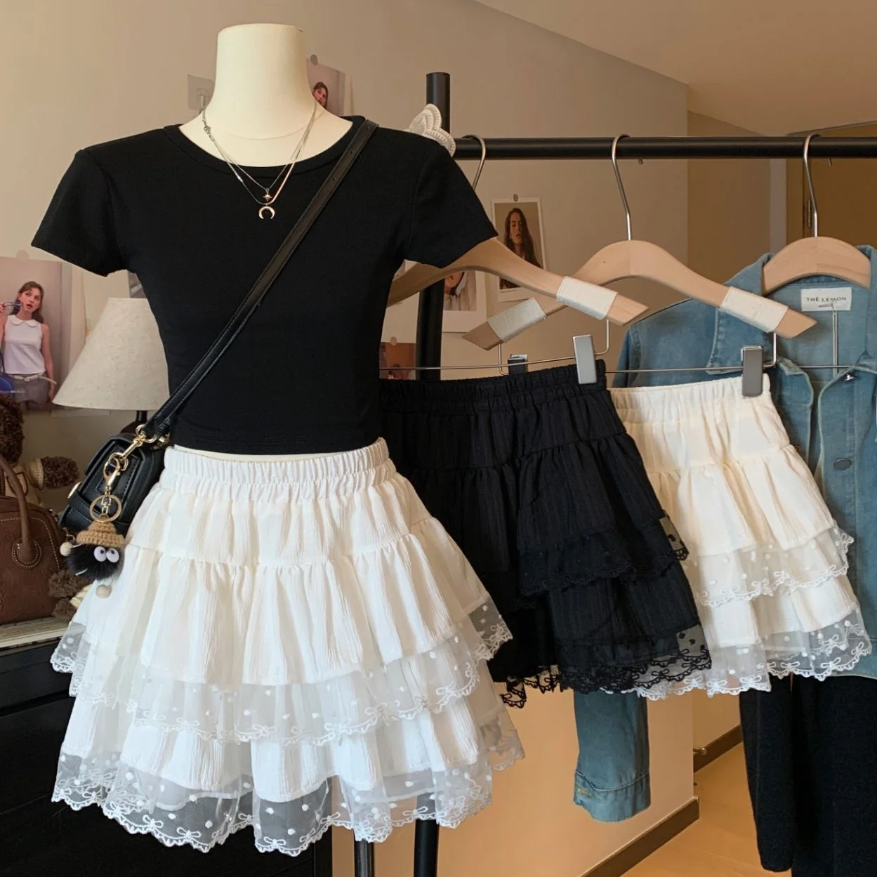 

Балетная юбка с кружевной отделкой, юбка-тортик с высокой талией, утягивающая антилегкая пышная юбка, весна-осень, женская мода