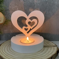 Adornos de decoración de velas de corazón hueco 3D, molde de yeso de amor, molde de silicona DIY, regalo de Pascua, decoración del hogar hecha a mano