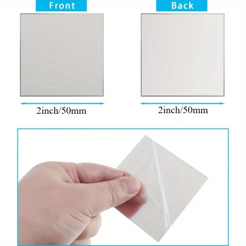 YITAPE 50mm Acrylic Square Mirror Stickers Self-Adhesive Mini Mirror Tiles for DIY Crafts Wall Decor Bathroom Kitchen 20PCS