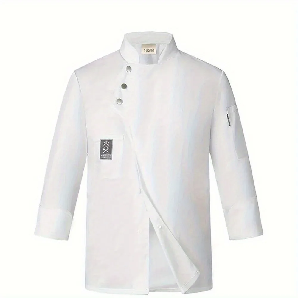 Roupas de trabalho de chef masculinas, mangas compridas, outono e inverno, estilo grosso, restaurante, jantar, cozinha, roupas de trabalho