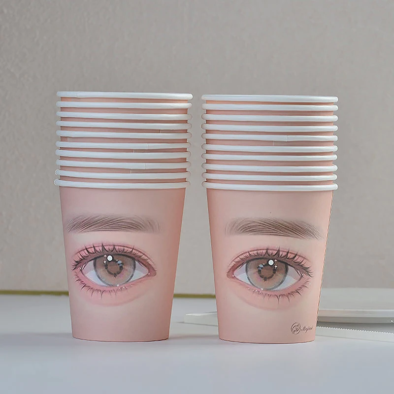 20Pcs Beauty Eyelash Practice Paper Cup Eyelash Extension Practice Beginner Lashes Training Disposable Paper Cups Multifunction