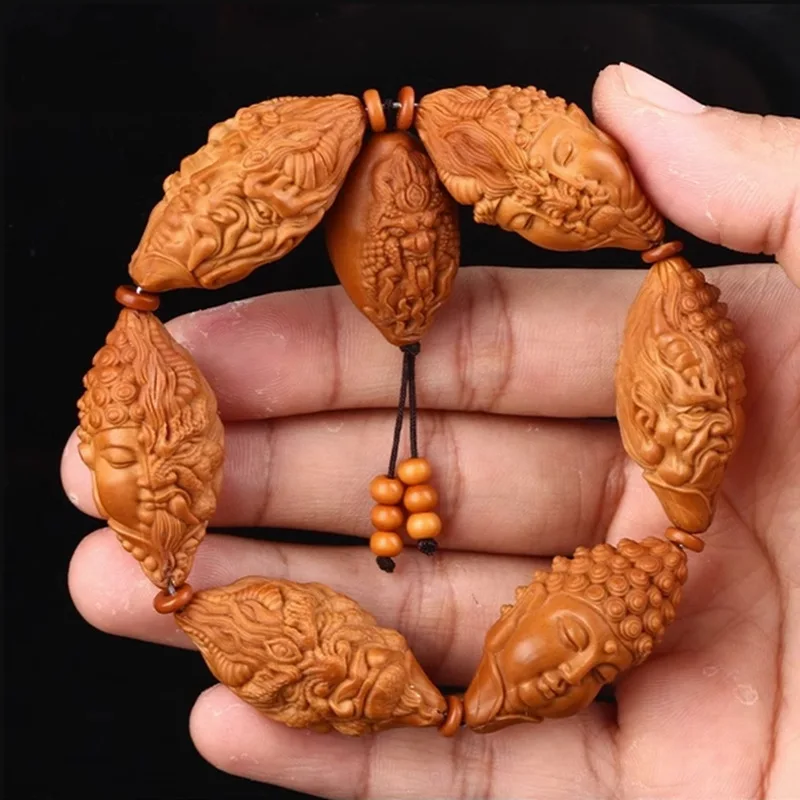 Old Materials Nut Bracelet a Flash of Thought Handmade Stone 1.8 Large Seeds Olive Carving Crafts Men and Women Br