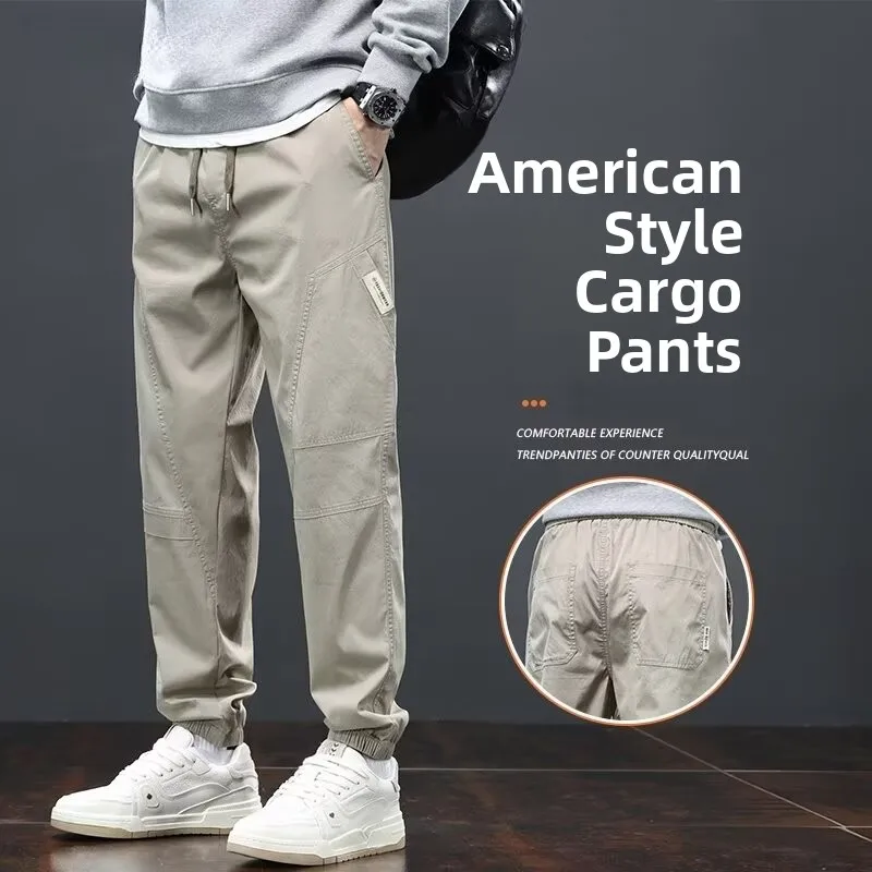 

Мужские повседневные брюки American Sle, летние тонкие свободные модные свободные брюки, весенне-осенние универсальные длинные брюки Харлан, молодежная мода