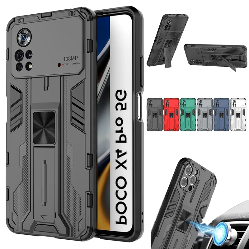 For Xiaomi Poco X4 Pro 5G Case Magnetic Car Holder Armor Phone Case For Mi PocoPhone Pocco PocoX4 X4Pro X 4 4X Pro Back Cover