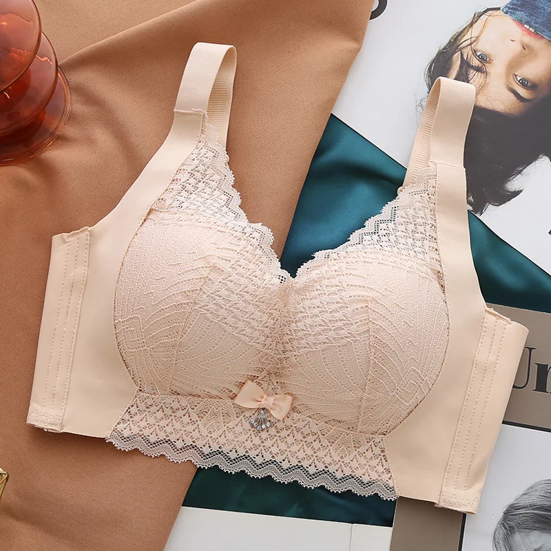 Thickened Cup Gather Together Bra No Steel Ring Lingerie For Women Small Chest Anti-Sag Chest Wrap Adjustment Type Soft Vest Bra