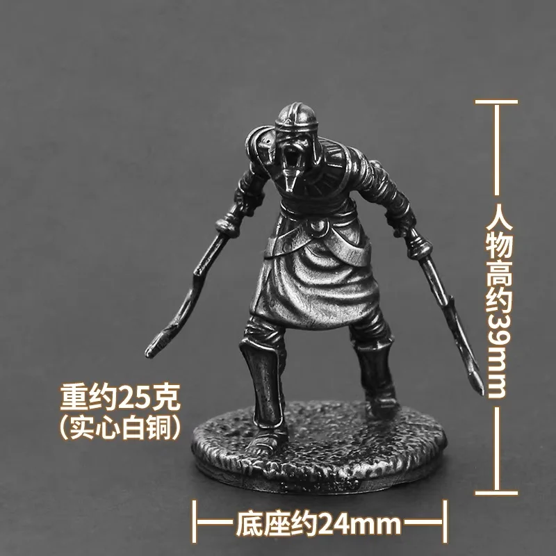 Vintage Egyptian Mummy Warrior Handmade Cupronickel Soldier Figurine for Tabletop Game, Car Decor, Collectible Gift for Men