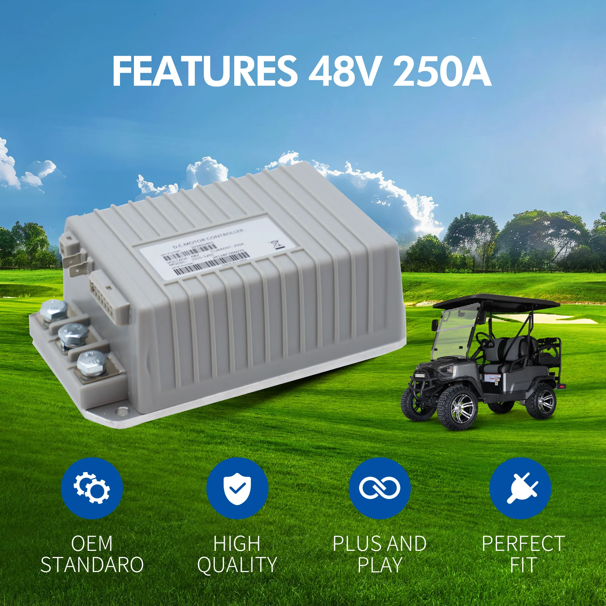 

48V 250A Motor Speed Controller 103403401 for Curtis Club Car Precedent 2009-2014 1515-5201