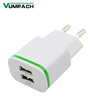 Luce LED 2 Caricatore USB 2A Adattatore da parete a ricarica rapida UE USA per Iphone 8 8P 7 6 xiaomi redmi 4X nota 4X 5 plus 5 note5a redmi 2a