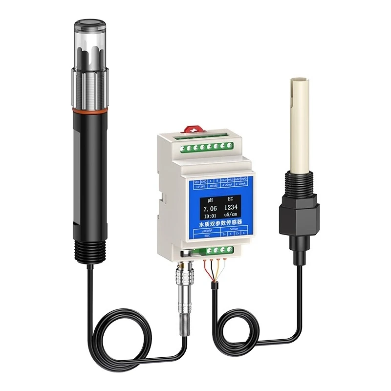 PH/EC Dual Parameter Water Quality Sensor Probe for Aquaculture & Industrial Wastewater Monitoring