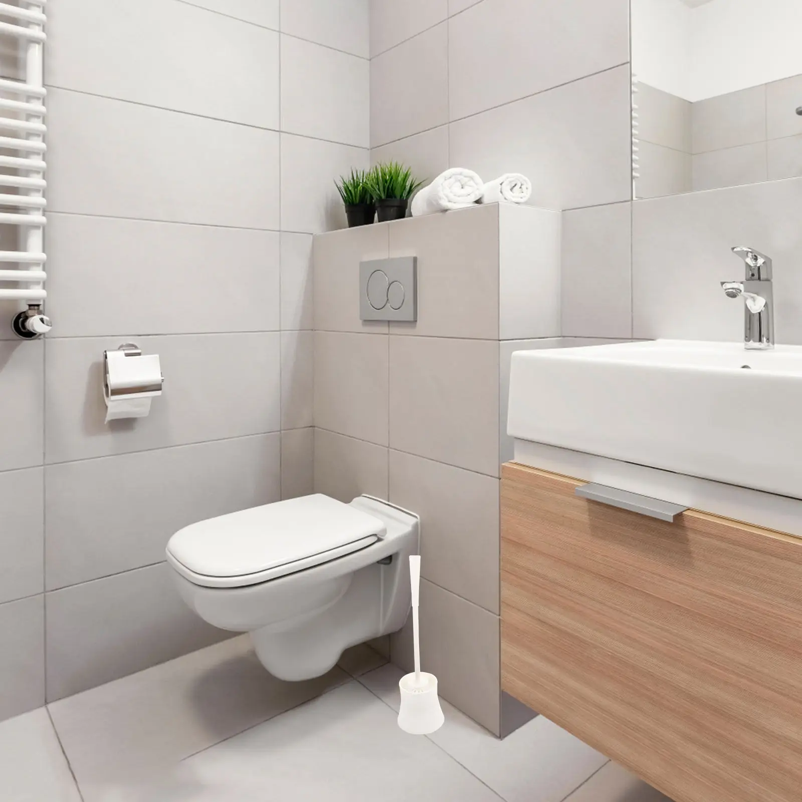 

Набор для чистки унитаза: щетка из высокопрочного АБС-пластика и нейлона с нескользящей ручкой, держатель, аксессуар для ванной комнаты