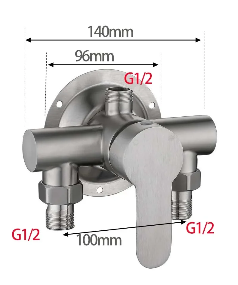 Stainless Steel Shower Faucet Cold Hot Water Outlet Valve for Bathroom Solar Water Heater Resistant High-temperature Resistant