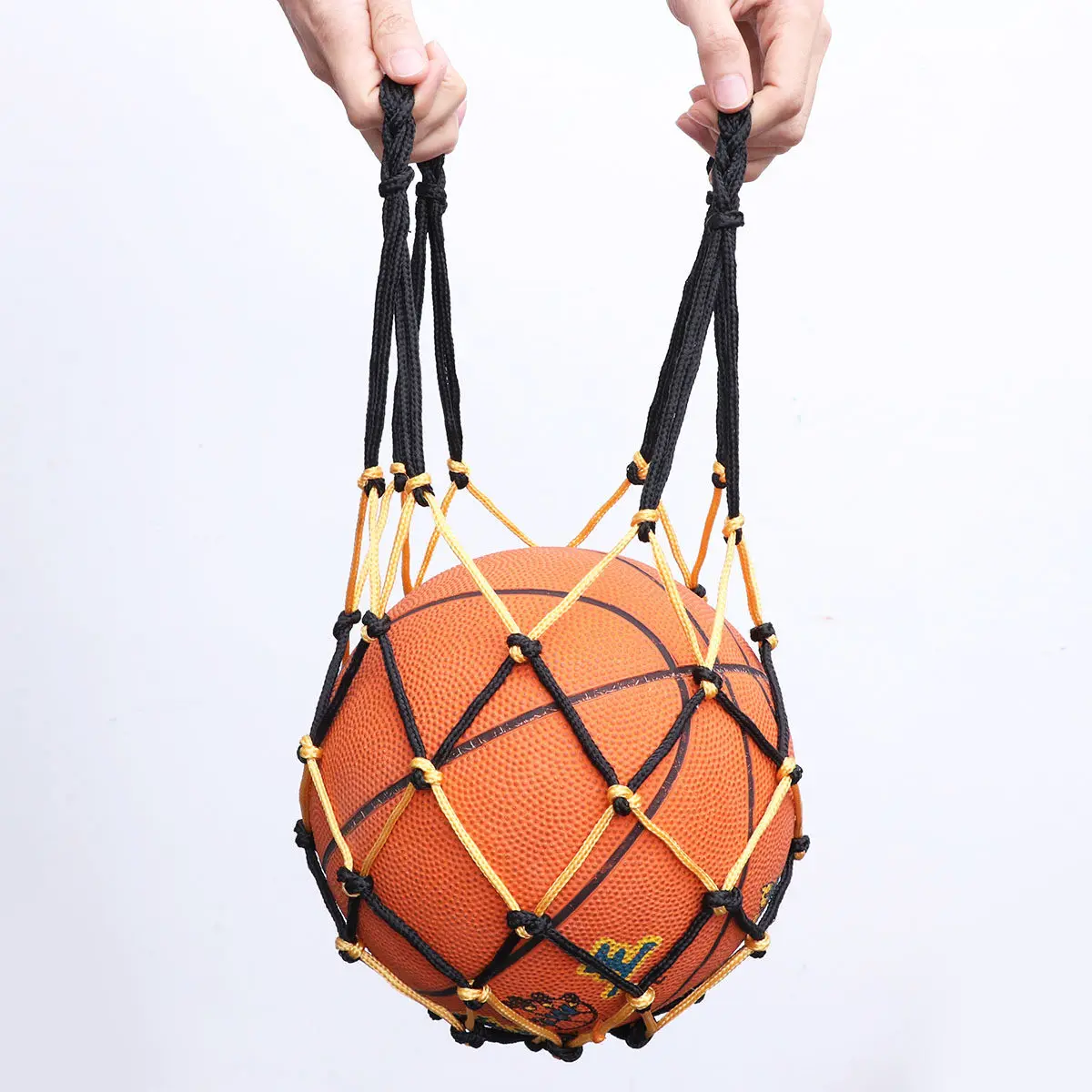 5Pcs High Capacity Nylon Mesh Ball Bag Drawstring Tightening Closure Heavy Duty for Basketball Soccer Volleyball Gym School