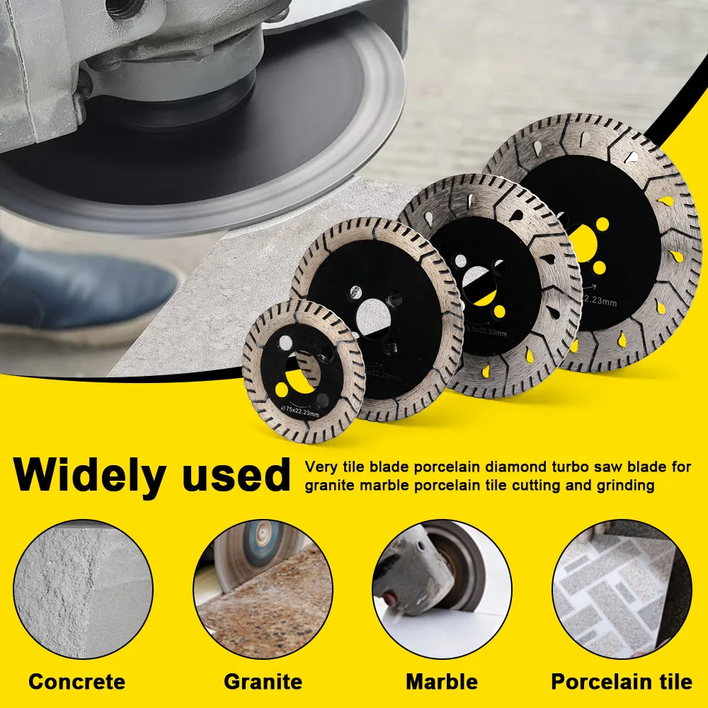 Solidure D75mm-150mm Granite Cutting and Grinding Blade Diamond Cutting Grinding Disc for Granite Marble Concrete