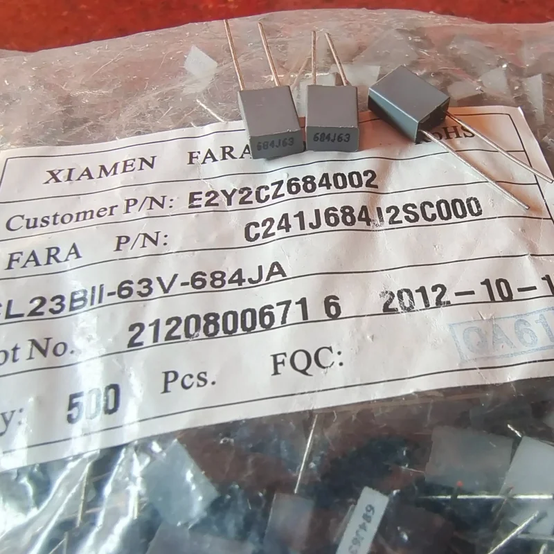 10-100pcs Farad CL23 0.68uf 63v 680nf 684J non-polar thin film capacitor C241J684J2SC000