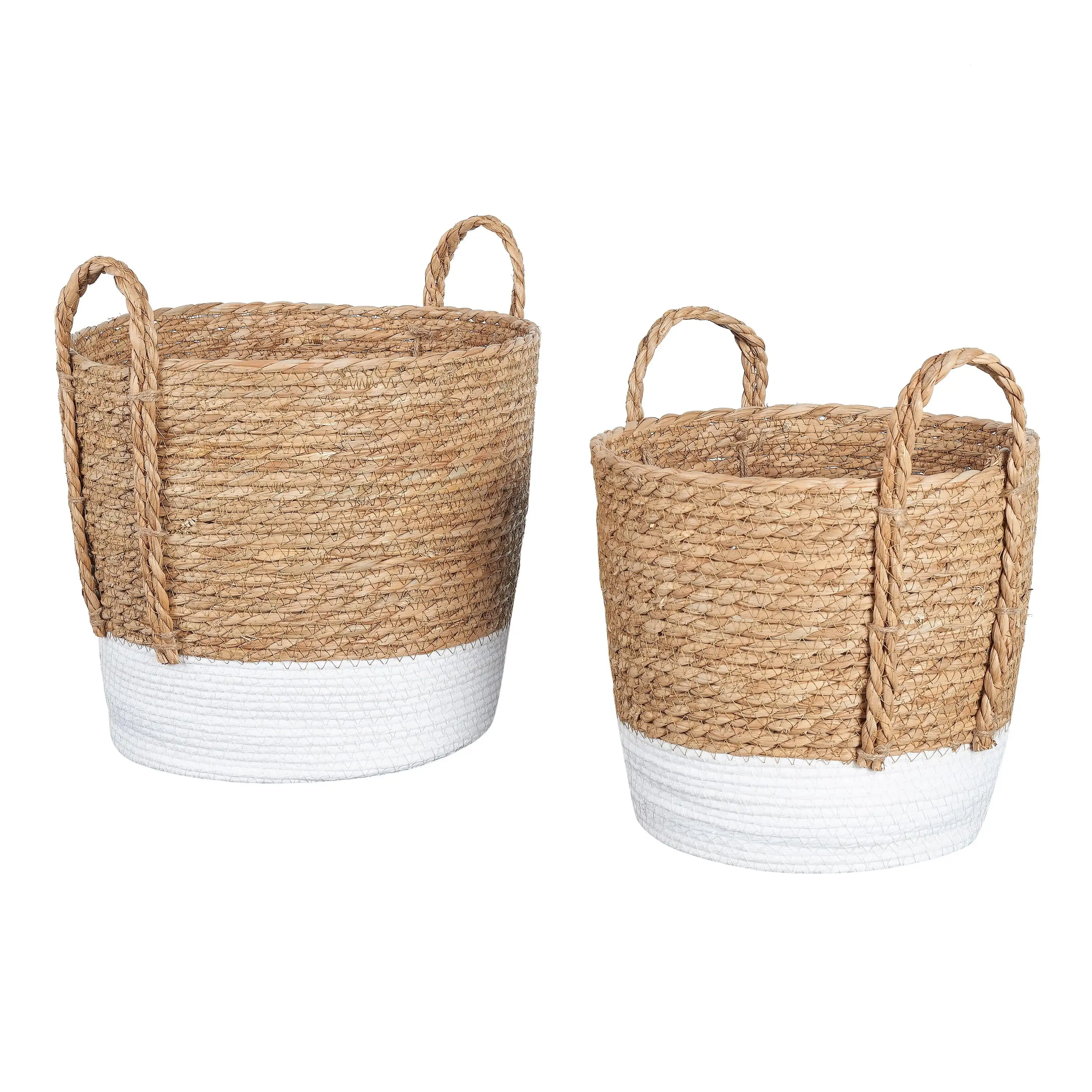 

Seagrass & Paper Rope Baskets, Set of 2, Small and Medium, Storage