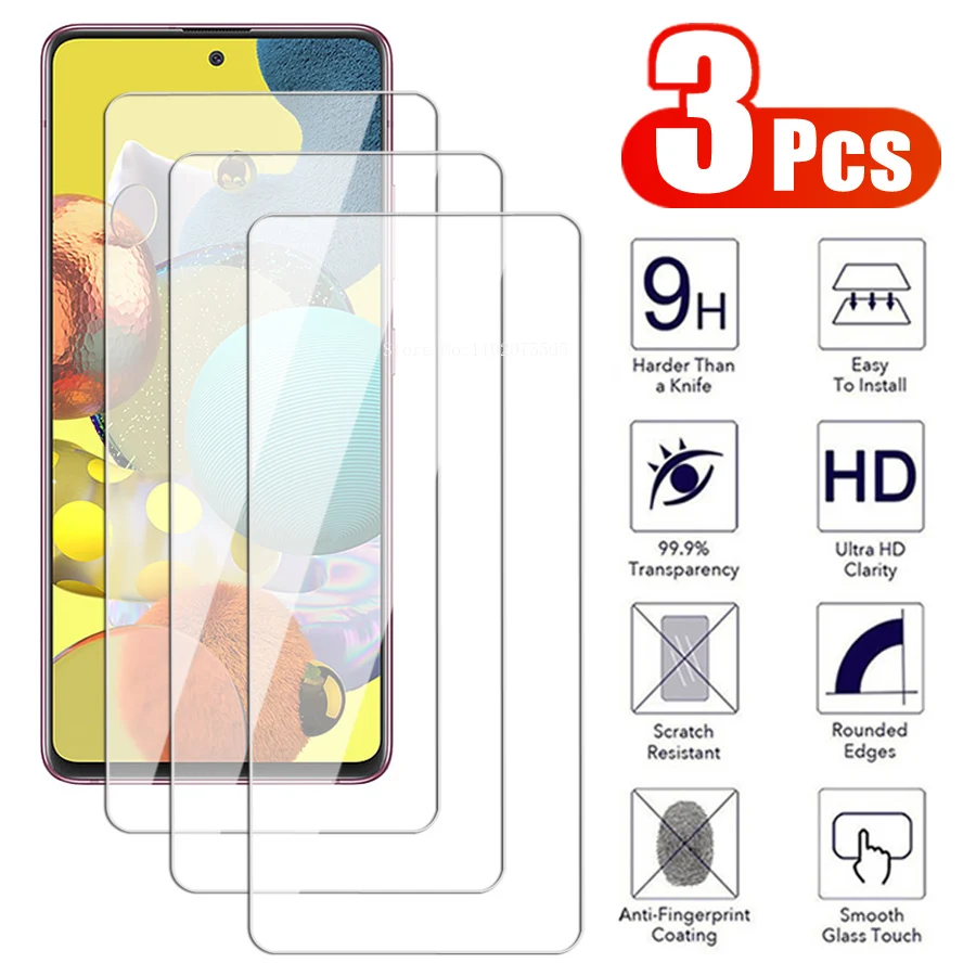 3pcs 9h hd gehärtetes Glas für Samsung Galaxy A01 A11 A21 A31 A41 A51 A71 Displays chutz folie M01 M11 M21 M31 M51 Schutz folie