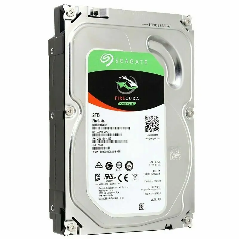 Unidade híbrida de estado sólido para Seagate FireCuda, SATA SSHD, ST2000DX002, 2TB, 3,5 ", Novo