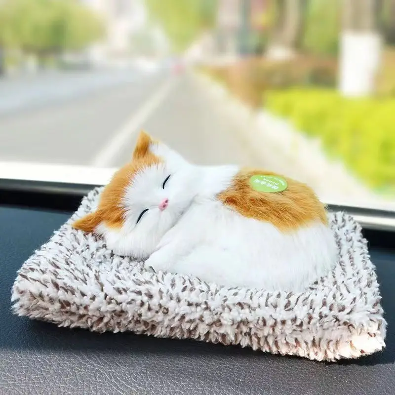 かわいいシミュレーション睡眠猫ぬいぐるみディスプレイ型ポータブル偽猫子猫人形装飾品装飾子供のおもちゃギフト